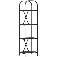 Bookshelf Black oak 40 x 30 x 146 cm Engineered wood vidaXL