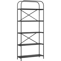 Bookshelf Black oak 80 x 30 x 183 cm Engineered wood vidaXL