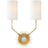 Borland 2 Light Wall Sconce Brass, Silk