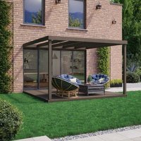 Rutland County Garden Furniture Ltd - Box Wall Mounted Pergola and Decking Kit - Wood - L420 x W420 x H270 cm - Rustic Brown