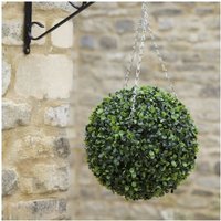 Garden Mile - Smart Garden Boxwood Artificial 30cm Garden Topiary Leaf Ball and Chain Hanging