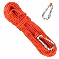 Braided polypropylene rope, 20M climbing rope with carabiner, UV protection, mildew resistant, corrosion resistant, multifunctional for fishing,