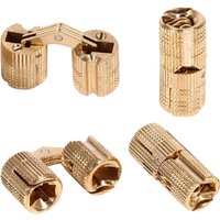 Memkey - Invisible Concealed Brass Jewelry Box Hinges Gold 12mm Pack of 4