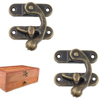 Bronze Hook Latch, Wooden Box Clasp, Hook Latch Chest Clasps, Locking Hook Latches, Bronze Horn Hook, Vintage Padlock Latch, for Wooden Box Jewelry