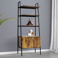 Livingandhome - Brown Industrial Style Wooden Bookshelf
