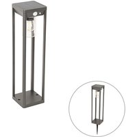 Standing Outdoor Pole Dark Grey 40 cm Incl. led and Dimmable Light on Solar - Sonne