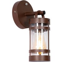 Outdoor Wall Light Rust Brown IP44 with Dusk Sensor - Ruben