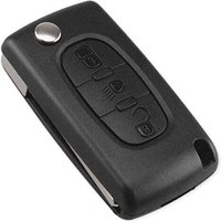 Button Headlight Key Fob Case Compatible CE0523 Folding Flip Key for Peugeot 207 307 308 407 408 3008 5008 Citroën C2 C3 C4 C5 C6 C8 (Headlight