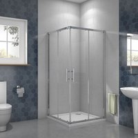 Acezanble - cabine de douche carrée 110x110x195cm porte de douche coulissante en verre anticalcaire