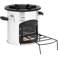 Vidaxl - Camping Wood Stove Silver 45.5x33x25.5 cm Stainless Steel