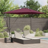 Cantilever Banana Parasol Bordeaux red 249 x 249 x 250 cm vidaXL