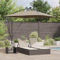 Cantilever Banana Parasol Taupe 249 x 249 x 250 cm Vidaxl