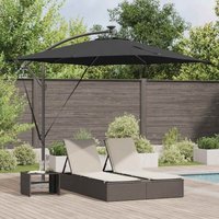 Cantilever Banana Parasol Black 249 x 249 x 250 cm Vidaxl