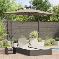 Cantilever Banana Parasol Taupe 294 x 200 x 254 cm vidaXL