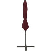Cantilever Garden Parasol with Pole and LED Lights Bordeaux Red 300 cm CFW344909