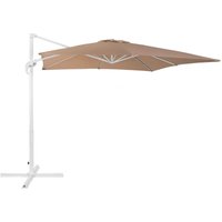 Beliani - Outdoor Cantilever Parasol Umbrella Beige Polyester 360 Rotation Crank Monza