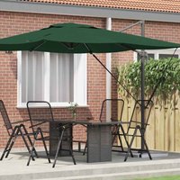 Roma Parasol Green 286 x 285 x 265 cm Polyester and Aluminium vidaXL