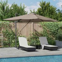 Cantilever Roma Parasol Manual Taupe, Black 352 x 251 x 265 cm Vidaxl