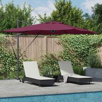 Parasol Bordeaux red 286 x 285 x 270 cm Aluminium Vidaxl