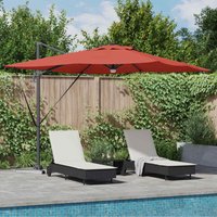 Roma Parasol Red 286 x 285 x 270 cm Aluminium, Polyester Vidaxl