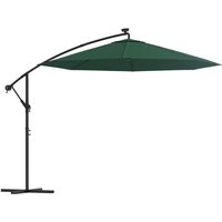 Vidaxl - Hanging Garden Parasol with led Lighting 300 cm Green Metal Pole