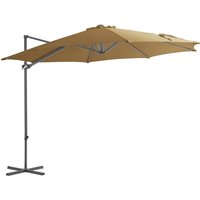 Cantilever Garden Parasol with Steel Pole Taupe 300 cm Vidaxl