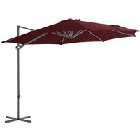 Cantilever Garden Parasol with Steel Pole Bordeaux Red 300 cm vidaXL