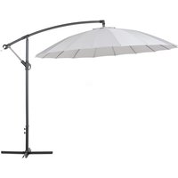 Beliani - Modern Outdoor Garden Cantilever Parasol Light Grey Polyester Canopy Calabria ii