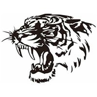 Car Stickers, Hood Stickers, Reflective Tiger Head Stickers, Custom Car Body Stickers (28cm x 28cm)