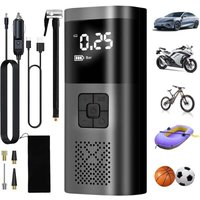 Car Tire Inflator, 4000mAh Portable Air Compressor, Cordless Tire Inflator 150PSI with Digital LCD Screen, Electric Bike Pump with LED Light for