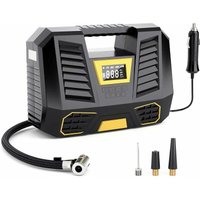 Hoopzi - Car Tire Inflator, Portable 12V Car Air Compressor with Digital Display, Autonomous Electric Pneumatic Inflator with Handle, Cigarette