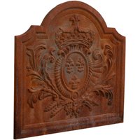 Biscottini - Cast iron plate Pediment with emblem for fireplace Fireplace panel Spark arrester Protection grate Save floor and wall