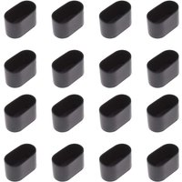 CCYKXA 16x Black Chair Caps, Oval Table Leg, Flexible Rubber, Anti-Scratch, Furniture Protector