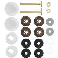 CCYKXA 20-Piece Floor-Mounted Toilet Fixing Kit: Stainless Steel Bolts with Washers and Bolt Covers, Moisture-Resistant Fixing Screws for Bathroom