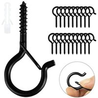 Ccykxa - 30 Pcs Black Screw-In Hooks Heavy Duty Screw-In Hooks with Safety Loop Wooden Ceiling Hook for Hanging Plant Baskets, Bird Feeders,
