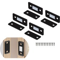 CCYKXA (4 Pack, Black) Cabinet Magnets Magnetic Door Catch for Drawer Closure Kitchen Cabinet Sliding Door Cupboard Closure