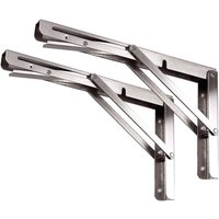 Ccykxa - 400mm Folding Bracket, Stainless Steel Folding Bracket, Wall Shelf Bracket (2 pieces with fixing screws)