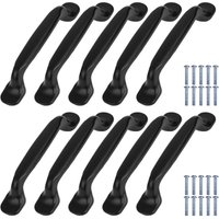 Ccykxa - Kitchen Cabinet Door Handles 10Pcs Black Furniture Handle Pulls with Screws for Kitchen Bedroom Cupboard Drawer, Aluminum Alloy Knob Hole