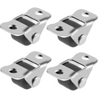 CCYKXA Mini Furniture Casters, Small Rubber Wheels with Steel Plate, Sturdy Metal Construction, Low Profile for Furniture and DIY Projects (1.2 cm)