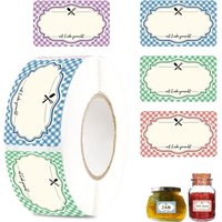 CCYKXA Personalized Self-Adhesive Labels for Jars, 500 Pieces, Self-Adhesive Stickers, Freezer Labels for Kitchen, Office, Jam, Spices, Bottles (50 x