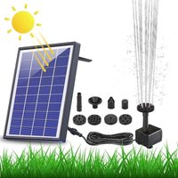 Solar Fountain 6.5W 1500mAh Battery Solar Pond Pump Upgraded for Floating Solar Fountain with 6 Fountain Styles for Gardens, Bird Baths, Ponds