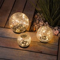 Ccykxa - Solar Glass Ball Set Garden Light Warm Yellow Solar Light Glass Light