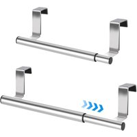 CCYKXA Towel Holder, Kitchen Towel Rack, Towel Hook, Hanging Towel Holder, Stainless Steel, No Drilling Required, Extendable from 24.5 to 40.3 cm,