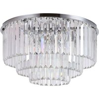 Toolight - Ceiling Lamp Chandelier APP780-7C Cristal Round 7-light points E14 40x40x23,5Cm