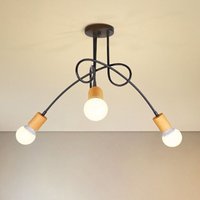 Axhup - Ceiling Lights Spider, Vintage Industrial Metal Ceiling Lamp, Retro Chandelier Fixture for Dining Room Living Room Hall Kitchen Hotel 3-Light