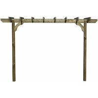 Arbor Garden Solutions - Chamfered Single Beam Pergola, Plant Climbing Arbour, 1.8m (2 Uprights), (2 row kit), Rustic Brown