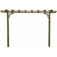 Arbor Garden Solutions - Chamfered Single Beam Pergola, Plant Climbing Arbour, 1.8m (2 Uprights), (2 row kit), Light green