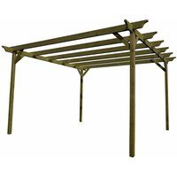 Arbor Garden Solutions - Champion Wooden Garden Pergola Kit, 1.8m x 3.6m , (4 uprights) Light green
