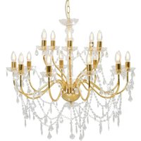 Bonnevie - Chandelier 2-layer Golden 15 x E14 Bulbs VSVS433572