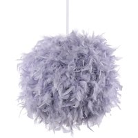 Axhup - Chandelier 35cm in Feather Ball E27 Ceiling Lamp for Childrens Room Living Room Gray